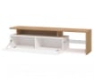 MOBILE PORTA TV IN LEGNO TRUCIOLARE BILAMINATO COLORE ROVERE CHIARO E BIANCO LUCIDO CM 170 X 41,5 X 46,5 H OKX