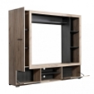 MOBILE PORTA TV IN LEGNO TRUCIOLARE BILAMINATO COLORE ROVERE GRIGIO CM 195,6 X 35,2 X 169,6 H OKX