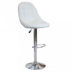 SGABELLO FLYNN CON SEDUTA TRAPUNTATA ECOPELLE 59 X 55 X 95/116 CM BIANCO OKX