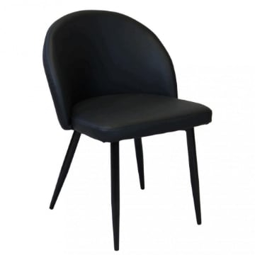 POLTRONA SISSY REALIZZATA IN ECOPELLE 50 X 50 X 76 CM DI COLORE NERO OKX