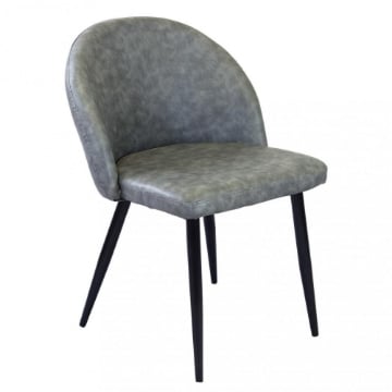 POLTRONA SISSY REALIZZATA IN ECOPELLE 50 X 50 X 76 CM DI COLORE GRIGIO OKX