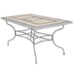 TAVOLO RETTANGOLARE PERSEO CON MOSAICO MARRONE E GRIGIO 160X90X74CM OKX