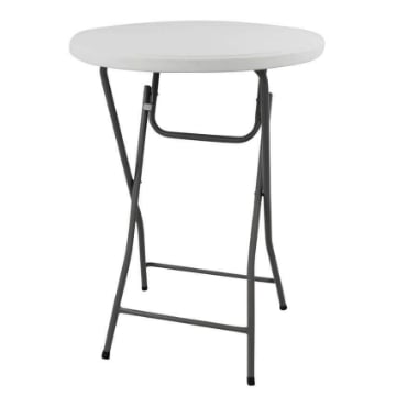 TAVOLO CATERING TONDO PIEGHEVOLE DIMENSIONI 60X110 CM IN COLORE BIANCOOKX