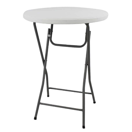 TAVOLO CATERING TONDO PIEGHEVOLE DIMENSIONI 60X110 CM IN COLORE BIANCOOKX