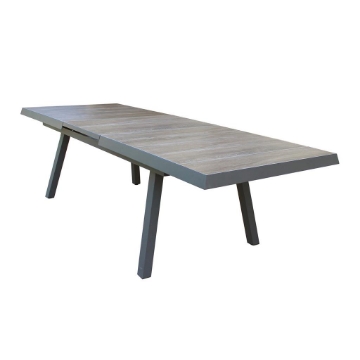 TAVOLO SEATTLE ALLUNGABILE COLORE TAUPE TOP EFFETTO LEGNO 205/265X105X75CM OKX