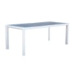 TAVOLO CARSON IN ALLUMINIO BIANCO TOP CERAMICA BI EFFETTO LEGNO 195X90X74CM OKX