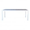 TAVOLO CARSON IN ALLUMINIO BIANCO TOP CERAMICA BI EFFETTO LEGNO 195X90X74CM OKX