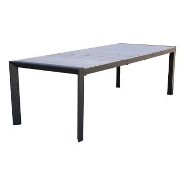 TAVOLO WAIKIKI IN ALLUMINIO E TOP POLYWOOD 162/242 X 100X74 CM ANTRACITE OKX