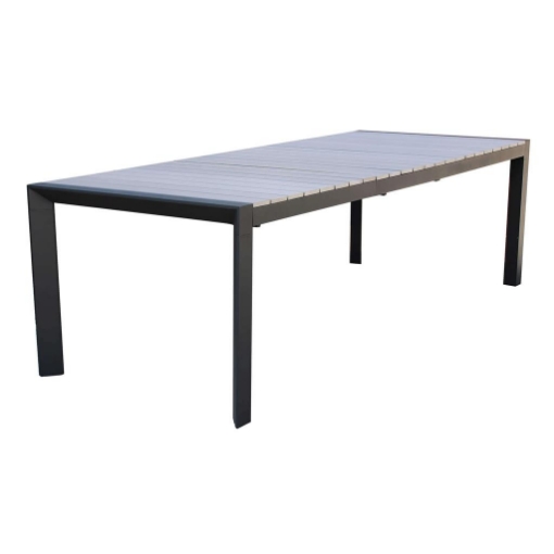 TAVOLO WAIKIKI IN ALLUMINIO E TOP POLYWOOD 162/242 X 100X74 CM ANTRACITE OKX
