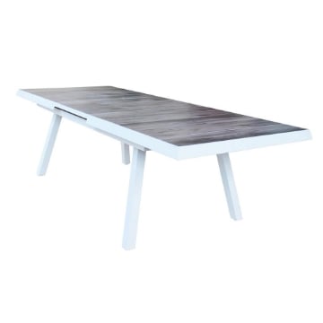 TAVOLO SEATTLE ALLUNGABILE COLORE BIANCO TOP EFFETTO LEGNO 205/265X105X75CM OKX