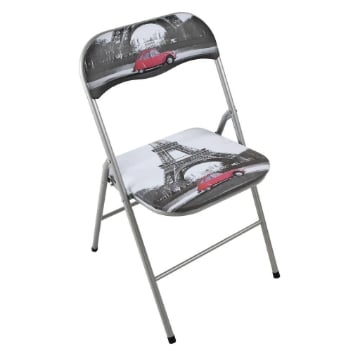 SEDIA PIEGHEVOLE SLIM PARIGI IN METALLO E IMBOTTITURA 44X45X79H CM OKX