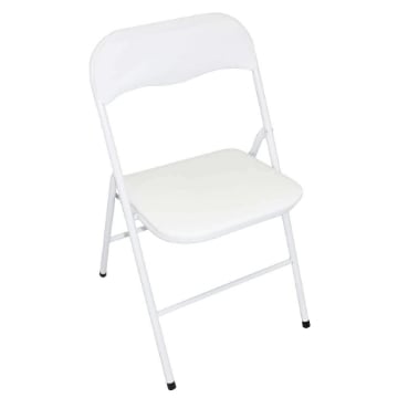 SEDIA PIEGHEVOLE SLIM BIANCA LUCIDA IN METALLO CON IMBOTTITURA 78HX45X44 CM OKX