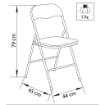 SEDIA PIEGHEVOLE SLIM BIANCA LUCIDA IN METALLO CON IMBOTTITURA 78HX45X44 CM OKX