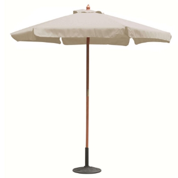 OMBRELLONE FANTASY IN POLIESTERE CON PALO IN LEGNO 6 STECCHE ANTIVENTO E MANTOVANA COLORE ECRÙ 129HX13.5X13.5 CM OKX