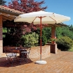 OMBRELLONE FANTASY IN POLIESTERE CON PALO IN LEGNO 6 STECCHE ANTIVENTO E MANTOVANA COLORE ECRÙ 129HX13.5X13.5 CM OKX
