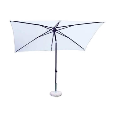 OMBRELLONE NICE CON PALO NERO 2X3 MT TELO BIANCO OKX