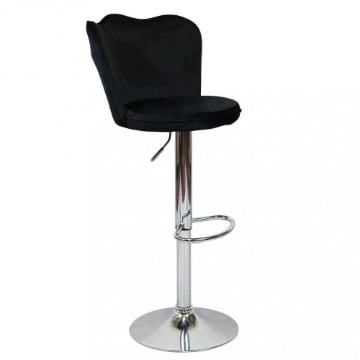 SGABELLO ERIC STRUTTURA IN METALLO E SEDUTA IN VELLUTO NERO 51X49X101H CM OKX