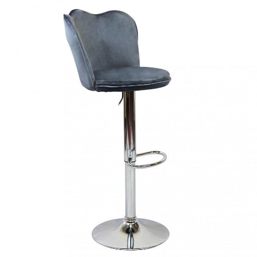 ERIC SGABELLO IN METALLO CON SEDUTA IN VELLUTO DI COLORE GRIGIO 51X49X101H CM OKX