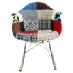 POLTRONA A DONDOLO MORITZ STILE PATCHWORK GAMBE IN LEGNO 53X47X82 CM OKX