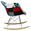 POLTRONA A DONDOLO MORITZ STILE PATCHWORK GAMBE IN LEGNO 53X47X82 CM OKX