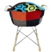 POLTRONA A DONDOLO MORITZ STILE PATCHWORK GAMBE IN LEGNO 53X47X82 CM OKX