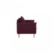 DIVANO A 2 POSTI CON GAMBE IN LEGNO DI COLORE VIOLA VINACCIA 130X84X82CM OKX