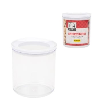 MA MAISON CLEAR AND FRESH CONTENITORE TONDO TRASPARENTE CON COPERCHIO BIANCO 660 ML OKX