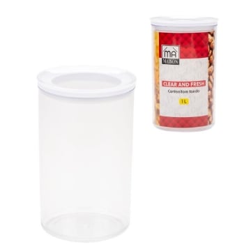 MA MAISON CLEAR AND FRESH CONTENITORE RETTANGOLARE TRASPARENTE CON COPERCHIO BIANCO 1 LT OKX
