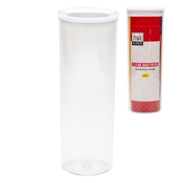 MA MAISON CLEAR AND FRESH CONTENITORE VERTICALE RETTANGOLARE TRASPARENTE CON COPERCHIO BIANCO 1,8 L OKX
