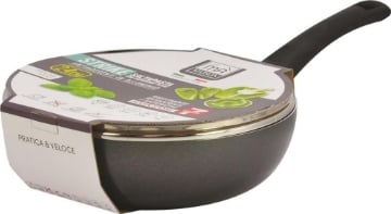 SALTAPASTA STRIKE ANTIADERENTE IN ALLUMINIO E ANTIGRAFFIO CON COPERCHIO IN VETRO 24H CM OKX