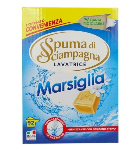 SPUMA DI SCIAMPAGNA DETERSIVO BUCATO LAVATRICE MARSIGLIA VALIGETTA 92 LAVAGGI OKX
