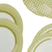 SERVIZIO PIATTI 18 PEZZI EFFETTO MOSAICO COLORE VERDE 6 PIATTI PIANI 6 FONDI 6 FRUTTA 