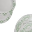 SERVIZIO PIATTI 12 PEZZI EFFETTO MANDALA COLORE VERDE 6 PIATTI PIANI 6 FONDI OKX