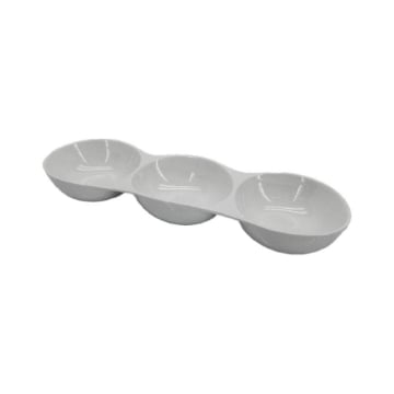 ANTI PASTIERA IN CERAMICA 3 POSTI CLASSSICI COLORE BIANCO 5HX10,5X35 CM OKX