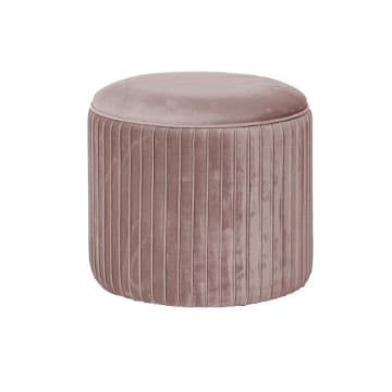 POUF CONTENITORE CON RILIEVO MATERIALE IN VELLUTO PIANO DI APPOGGIO 36HX38 CM