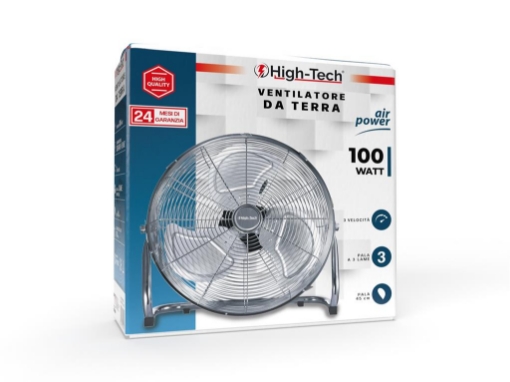 VENTILATORE HTC DA TERRA 100 W AIR POWER + 3 VELOCITÀ PALA DA 45 CM A 3 LAME OKX