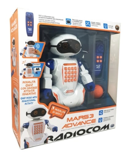 RADIOCOM MARS 3 ADVANCE ROBOT RADIOCOMANDATO CANTASTORIE AD INFRAROSSI 22.5,CM