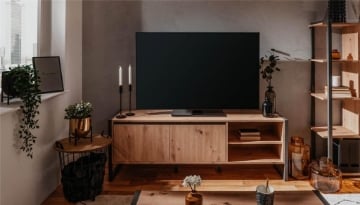 MOBILE PORTA TV  L160 X P40 X H55COLORE QUERCIA ANTRACITE 2 ANTE + 2 VANI A GIORNO CON COMODO RIPIANO 