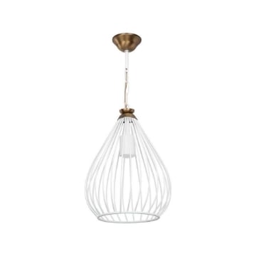 LAMPADA A SOSPENSIONE CIONDOLO UMAY CON PARTICOLARI IN BRONZO FORMA A CIONDOLO IN METALLO BIANCO 54H CM