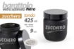 BARATTOLO IN VETRO SATINATO TONDO DA 425ML PER ZUCCHERO COLORE NERO