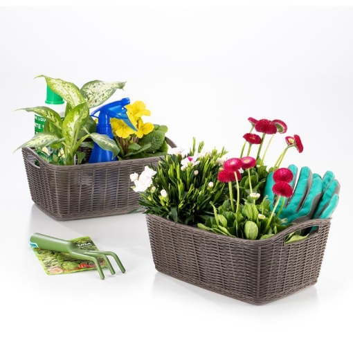 LA CANESTRINA CESTINO MULTIUSO IN PLASTICA 31X21,5X13 COLORE TORTORA