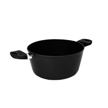 AETERNUM CASSERUOLA IN ALLUMINIO 24 CM RUSTICA NERA CON MANICI ERGONOMICI E RIVESTIMENTO ANTIADERENTE E ANTIMACCHIA