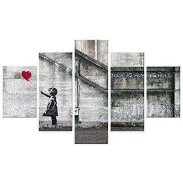 VOGUE FLY AWAY QUADRO MODERNO 5 PEZZI IN LEGNO 66 X 115 CM