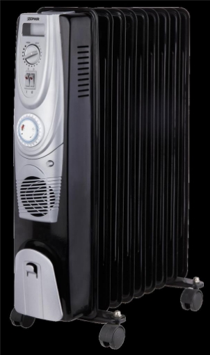 ZEPHIR RADIATORE AD OLIO TERMOSIFONE ELETTRICO 9 ELEMENTI 2400 WATT NERO