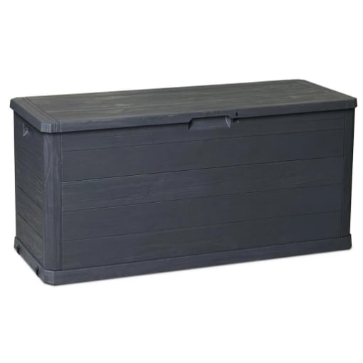 BAULE MULTIBOX DA ESTERNO 280 LT EFFETTO LEGNO ANTRACITE 117X45XH56 USATO COME NUOVO 