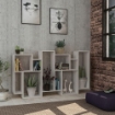 LIBRERIA ORIZZONTALE BIFACCIALE COLOR CEMENTO  MODELLO KARMATO MISURE 96X25,5X168,5 H CM PORTATA 47 KG MAX 