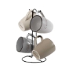 SET 4 TAZZE MUG CON STAND IN METALLO DA 360ML IN DECORO SCRITTA COFFEE E COLORI VARI