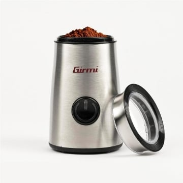 GIRMI MACINACAFFE 150 W CORPO INOX CAPACITÀ 50GR MACINA SPEZIE E CAFFÈ LAME INOX PULSANTE RETRO-ILLUMINATO + AVVOLGICAVO 