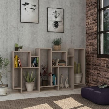LIBRERIA ORIZZONTALE BIFACCIALE TORTORA MODELLO KARMATO MISURE 96X25,5X168,5 H CM PORTATA 47 KG MAX 