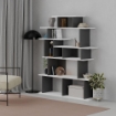 LIBRERIA DESIGN APOLLON ANTRACITE CON DETTAGLI DEI RIPIANI IN BIANCO PORTATA MASSIMA 50 KG - 120X29,2X149 H CM